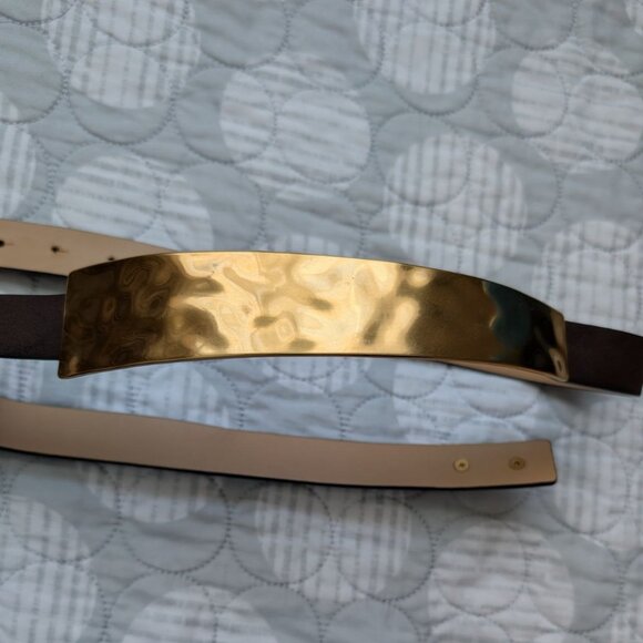 Women`s Waist Belt with Gold Metal Plate Size 14 main image 7